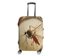 ERSTSNCK Amber Mosquito Fossil Luggage Suitcase Covers Elastic Washable Cute Luggage Protector Travel Suitcase Protective Cover For Adult (Fit 19-32 Inch Luggages), white, Small, Amber Mosquito Fossil