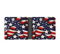 ERSTSNCK American Flag Stars Stripes Wallet for Men Bifold Rfid Blocking Slim Money Clip Front Pocket Wallet Card Holder