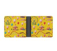 ERSTSNCK Amusement Park Wallet for Men Bifold Rfid Blocking Slim Money Clip Front Pocket Wallet Card Holder