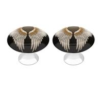 ERSTSNCK Angel Wing Cabinet Knobs 2-Pack Silver Stainless Steel Drawer Pulls with Screws Elegant Hardware for Dressers Kitchen Cabinets & Desks