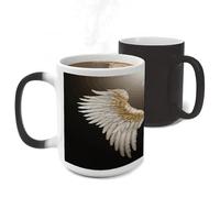 ERSTSNCK Angel Wing Color Changing Mug Heat Changing Coffee Mug Funny Magic Cup Heat Sensitive Travel Mugs Novelty Coffee Cups Personalized Customized Gift for Men Women 11 Oz