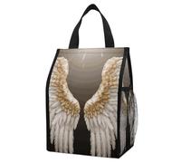 ERSTSNCK Angel Wing Insulated Lunch Bag Leakproof Insulated Cooler Bags Reusable Cooler Tote Foldable Lunchbox for Adult Women Men for Work Travel Picnic