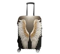 ERSTSNCK Angel Wing Luggage Suitcase Covers Elastic Washable Cute Luggage Protector Travel Suitcase Protective Cover For Adult (Fit 19-32 Inch Luggages), white, Small, Angel Wing