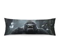 ERSTSNCK Angry Gorilla Body Pillow Pillowcase 20"x54" Lumbar Throw Pillow Covers with Hidden Zipper Breathable & Cozy Full Long Bodypillow Case Cover for Sleeping Bedroom Couch Sofa Decor