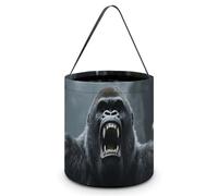 ERSTSNCK Angry Gorilla Halloween Candy Buckets Reusable Tote Candy Bag - Trick Or Treat Goody Bag with Handles