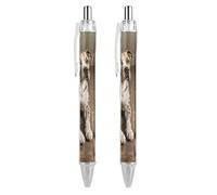 ERSTSNCK Animal Pit Bull Black Ballpoint Pens Fine Point (0.5mm) Black Ink Pen Retractable Ball Point Pens with Comfortable Full Grip for Journaling, And Office Writing Ideal 2 PCS
