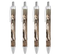 ERSTSNCK Animal Pit Bull Black Ballpoint Pens Fine Point (0.5mm) Black Ink Pen Retractable Ball Point Pens with Comfortable Full Grip for Journaling, And Office Writing Ideal 4 PCS