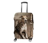 ERSTSNCK Animal Pit Bull Luggage Suitcase Covers Elastic Washable Cute Luggage Protector Travel Suitcase Protective Cover For Adult (Fit 19-32 Inch Luggages), white, Small, Animal Pit Bull