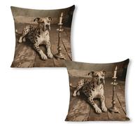 ERSTSNCK Animal Pit Bull Pillow Covers 18"x18"（2pcs） Linen Throw Pillow Covers - Double Sided Decorative Square Cushion Cases for Sofa, Bed, Chair (No Insert Included)