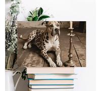 ERSTSNCK Animal Pit Bull Wall Decor For Living Room Large Canvas Wall Art For Bedroom Modern Office Pictures Wall Artwork Landscape Paintings Canvas Art Prints Home Decorations 24x16inch(60x40cm)