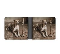 ERSTSNCK Animal Pit Bull Wallet for Men Bifold Rfid Blocking Slim Money Clip Front Pocket Wallet Card Holder