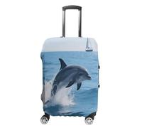 ERSTSNCK Animal Print Luggage Suitcase Covers Elastic Washable Cute Luggage Protector Travel Suitcase Protective Cover For Adult (Fit 19-32 Inch Luggages) X-Large, white, L, Animal Print