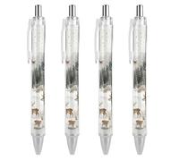 ERSTSNCK Animals And Trees Black Ballpoint Pens Fine Point (0.5mm) Black Ink Pen Retractable Ball Point Pens with Comfortable Full Grip for Journaling, And Office Writing Ideal 4 PCS
