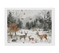 ERSTSNCK Animals and Trees Diamond Painting Kits for Adults 12"x16" 5D Diamond Art Kits for Beginners DIY Full Drill Round Diamonds Gem Art Crafts Painting for Home Wall Decor