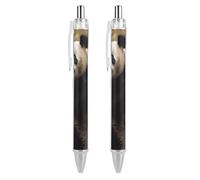 ERSTSNCK Animals on Tree Black Ballpoint Pens Fine Point (0.5mm) Black Ink Pen Retractable Ball Point Pens with Comfortable Full Grip for Journaling, And Office Writing Ideal 2 PCS
