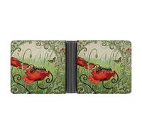 ERSTSNCK Ant Petal Line Wallet for Men Bifold Rfid Blocking Slim Money Clip Front Pocket Wallet Card Holder