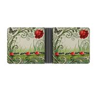 ERSTSNCK Ant Rose Petal Carry Wallet for Men Bifold Rfid Blocking Slim Money Clip Front Pocket Wallet Card Holder