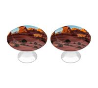 ERSTSNCK Arches National Park-Standard Cabinet Knobs, 2-Pack Silver Stainless Steel Drawer Pulls with Screws, Elegant Hardware for Dressers, Kitchen,Cabinets & Desks