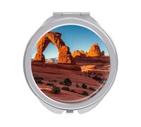 ERSTSNCK Arches National Park-Standard Compact Mirror for Purse Double-Sided 1x/2x Magnifying Metal Pocket Makeup Mirrors Folding Mini Vanity Mirror Handheld Round Travel Cosmetic Mirrors for Women
