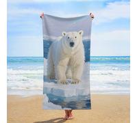 ERSTSNCK Arctic Polar Bear Beach Towel Oversized 31" X 63" Absorbent Towels Quick Dry Pool Towel Lightweight Bath Towels Sandproof Beach Blanket for Gym Swimming Sports Travel Gifts