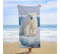ERSTSNCK Arctic Polar Bear Beach Towel Oversized 31" X 63" Absorbent Towels Quick Dry Pool Towel Lightweight Bath Towels Sandproof Beach Blanket for Gym Swimming Sports Travel Gifts