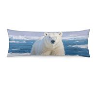 ERSTSNCK Arctic Polar Bear Body Pillow Pillowcase 20"x54" Lumbar Throw Pillow Covers with Hidden Zipper Breathable & Cozy Full Long Bodypillow Case Cover for Sleeping Bedroom Couch Sofa Decor