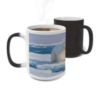 ERSTSNCK Arctic Polar Bear Color Changing Mug Heat Changing Coffee Mug Funny Magic Cup Heat Sensitive Travel Mugs Novelty Coffee Cups Personalized Customized Gift for Men Women 11 Oz