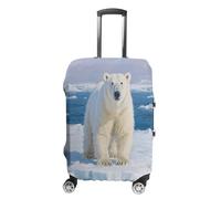ERSTSNCK Arctic Polar Bear Luggage Suitcase Covers Elastic Washable Cute Luggage Protector Travel Suitcase Protective Cover For Adult (Fit 19-32 Inch Luggages), white, M, Arctic Polar Bear