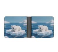 ERSTSNCK Arctic Polar Bear Wallet for Men Bifold Rfid Blocking Slim Money Clip Front Pocket Wallet Card Holder