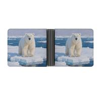 ERSTSNCK Arctic Polar Bear Wallet for Men Bifold Rfid Blocking Slim Money Clip Front Pocket Wallet Card Holder