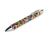 ERSTSNCK Assorted Jelly Beans Black Ballpoint Pens Fine Point (0.5mm) Black Ink Pen Retractable Ball Point Pens with Comfortable Full Grip for Journaling, And Office Writing Ideal 1 PCS