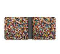 ERSTSNCK Assorted Jelly Beans Wallet for Men Bifold Rfid Blocking Slim Money Clip Front Pocket Wallet Card Holder
