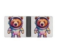 ERSTSNCK Astronaut Animal Art Wallet for Men Bifold Rfid Blocking Slim Money Clip Front Pocket Wallet Card Holder
