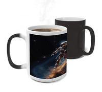 ERSTSNCK Astronaut Flying in Space Color Changing Mug Heat Changing Coffee Mug Funny Magic Cup Heat Sensitive Travel Mugs Novelty Coffee Cups Personalized Customized Gift for Men Women 11 Oz