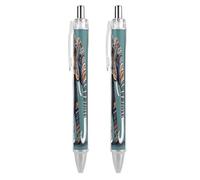 ERSTSNCK Aztec Elephant Pattern Black Ballpoint Pens Fine Point (0.5mm) Black Ink Pen Retractable Ball Point Pens with Comfortable Full Grip for Journaling, And Office Writing Ideal 2 PCS