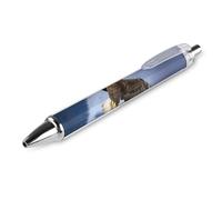 ERSTSNCK Bald Eagle Flying Black Ballpoint Pens Fine Point (0.5mm) Black Ink Pen Retractable Ball Point Pens with Comfortable Full Grip for Journaling, And Office Writing Ideal 1 PCS