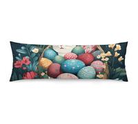 ERSTSNCK Basket and Easter Eggs Body Pillow Pillowcase 20"x54" Lumbar Throw Pillow Covers with Hidden Zipper Breathable & Cozy Full Long Bodypillow Case Cover for Sleeping Bedroom Couch Sofa Decor