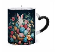 ERSTSNCK Basket And Easter Eggs Color Changing Mug Heat Changing Coffee Mugs Funny Magic Cup Heat Sensitive Travel Mug Novelty Coffee Cups Personalized Customized Gift Idea for Men & Women 11 Oz