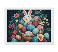 ERSTSNCK Basket and Easter Eggs Diamond Painting Kits for Adults 12"x16" 5D Diamond Art Kits for Beginners DIY Full Drill Round Diamonds Gem Art Crafts Painting for Home Wall Decor