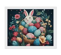 ERSTSNCK Basket and Easter Eggs Diamond Painting Kits for Adults 16"x20" 5D Diamond Art Kits for Beginners DIY Full Drill Round Diamonds Gem Art Crafts Painting for Home Wall Decor