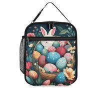 ERSTSNCK Basket And Easter Eggs Lunch Bag for Adults Reusable Insulated Lunchbox Leakproof Small Lunch Box Tote for Men & Women Portable Food Cooler Bag for Work, Office, Picnics