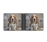 ERSTSNCK Basset Hound Wallet for Men Bifold Rfid Blocking Slim Money Clip Front Pocket Wallet Card Holder