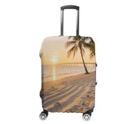 ERSTSNCK Beach Sunset Luggage Suitcase Covers Elastic Washable Cute Luggage Protector Travel Suitcase Protective Cover For Adult (Fit 19-32 Inch Luggages), white, XL, Beach Sunset