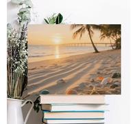 ERSTSNCK Beach Sunset Wall Decor For Living Room Large Canvas Wall Art For Bedroom Modern Office Pictures Wall Artwork Landscape Paintings Canvas Art Prints Home Decorations 16x12inch(40x30cm)