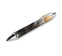 ERSTSNCK Bear Crossing The River Black Ballpoint Pens Fine Point (0.5mm) Black Ink Pen Retractable Ball Point Pens with Comfortable Full Grip for Journaling, And Office Writing Ideal 1 PCS