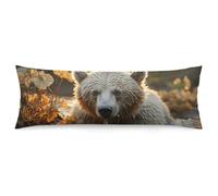 ERSTSNCK Bear Crossing The River Body Pillow Pillowcase 20"x54" Lumbar Throw Pillow Covers with Hidden Zipper Breathable & Cozy Full Long Bodypillow Case Cover for Sleeping Bedroom Couch Sofa Decor
