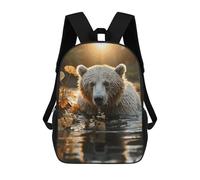 ERSTSNCK Bear Crossing The River Laptop Backpack for Travel Work Cute Bookbag Computer Backpack Casual Daypack
