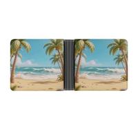 ERSTSNCK Beautiful Beach Wallet for Men Bifold Rfid Blocking Slim Money Clip Front Pocket Wallet Card Holder