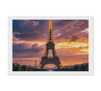 ERSTSNCK Beautiful Eiffel Tower Paris Diamond Painting Kits for Adults 8"x12" 5D Diamond Art Kits for Beginners DIY Full Drill Round Diamonds Gem Art Crafts Painting for Home Wall Decor