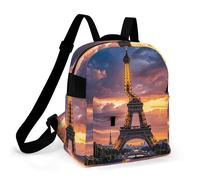 ERSTSNCK Beautiful Eiffel Tower Paris Small Backpack for Women Mini Backpack Purse Travel Fashion Roomy Shoulder Handbag